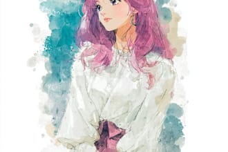 paint dreamy watercolor anime, manga character