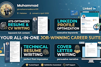create technical resume, cover letter, and optimize your linkedin profile