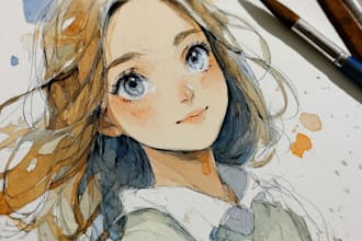 transform cinematic watercolor anime illustration