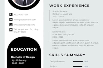 design a professional CV or resume in canva