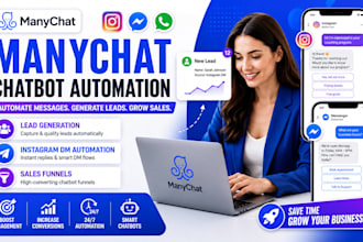 manychat chatbot automation, instagram dm funnel, messenger bot