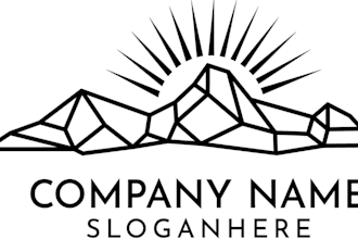 design simple line art logo vector for your brand