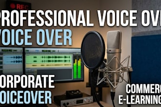 record your corporate, commercial, e learning  voice over with polished accent