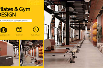design luxury gym and pilates studio interior