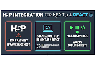 integrate and externally control h5p interactive videos in react and nextjs