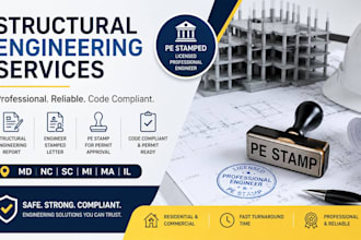 prepare structural engineering report, engineer stamped letter md nc sc mi ma il