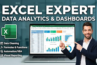 do excel data analysis, dashboarding, and vba automation