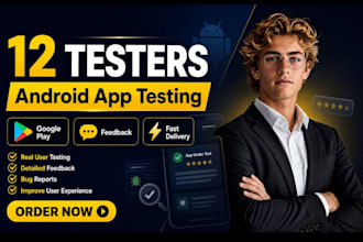 do mobile app testing, andriod app testing, 12 testers google play console