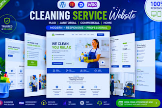 build wordpress cleaning service website maid janitorial commercial home website