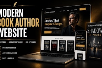 design a premium book author website or ebook author website