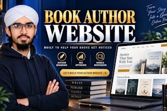 design a modern author website, book author website, ebook website