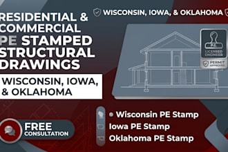 structural drawing wisconsin iowa oklahoma pe stamp