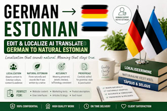 edit and localize ai translated german to natural estonian