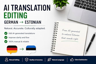 edit and localize aitranslated german to natural estonian