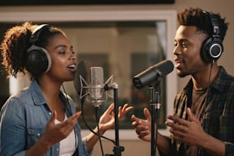 be your male and female duet singer for pop hiphop rock trance afrobeat