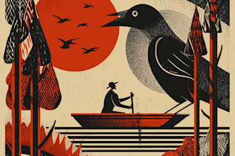 create a linocut illustration