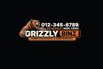 design strong dumpster rental junk removal company logo