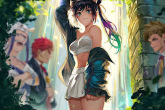 draw custom anime fan art and anime illustration