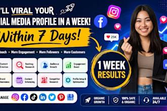 grow and viral your social media profile organically in a week