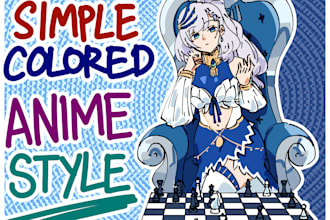 sketch you anime simple color art