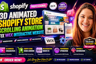 do 3d animated shopify store scrolling animation fix wix interactive website seo
