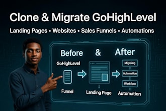 clone and migrate gohighlevel landing page, website, automations, sales funnel