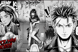 make comic manga illustration, poster and cover art