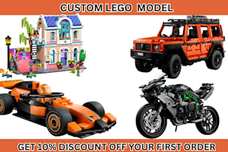 design 3d lego car, lego moc, lego technic model, pdf instruction xml part list