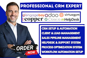 setup copper crm close io engagebay mhelpdesk odoo virtuagym crm zap automation