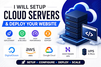 setup digitalocean, AWS, gcp, hostinger vps and deploy your website