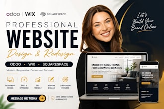 do odoo website design, wix website, squarespace website design and redesign