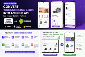 develop a kotlin android app connected to woocommerce store