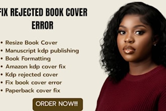 edit resize  book cover fix book cover error paperback or KDP book cover
