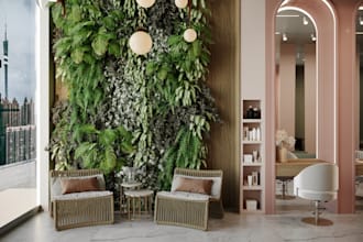 design luxury beauty salon interiors with realistic 3d renders