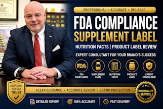 do fda compliance, supplement label, nutrition facts and product label review