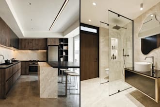 do interior design modern kitchen and bathroom