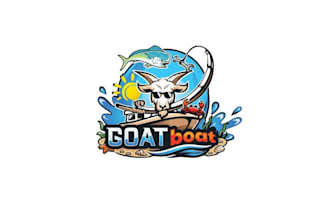 design unique goat boat logo