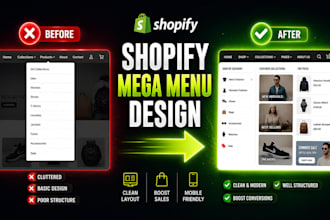 create premium shopify mega menu design
