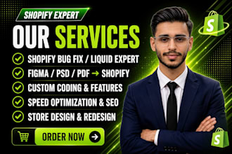 do shopify bug fix, shopify custom coding, theme customization and liquid coding