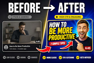 design high CTR youtube thumbnails for your faceless channel