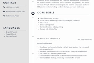 be your professional resumes writer and cv designer