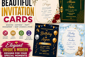make elegant wedding, birthday and party invitation cards