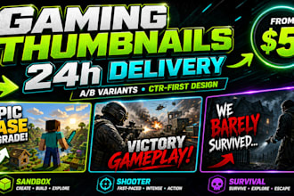 design gaming youtube thumbnails that boost CTR in 24h