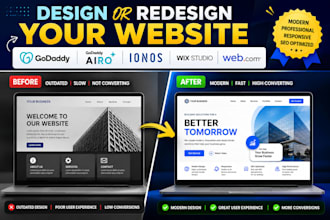 design or redesign godaddy website godaddy airo website ionos wix studio web com