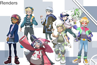 character concept design and pixel art
