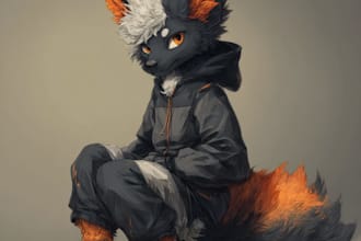 draw custom furry art and fursona character design