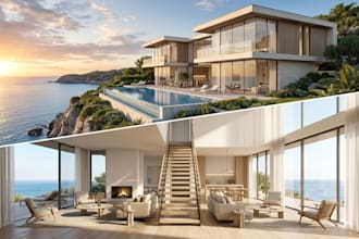 do 3d interior rendering and exterior rendering and warehous