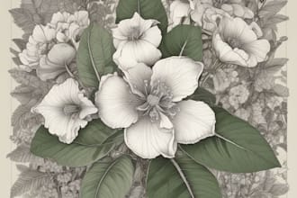 create a beautiful vintage botanical illustration
