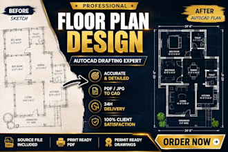 do architecture floor plan, permit drawing, autocad drafting, blueprint, and mep