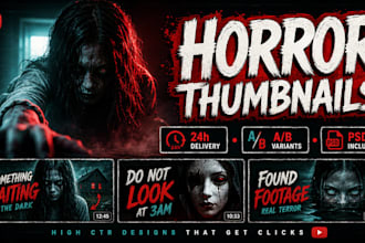 design horror youtube thumbnails that drive clicks fast